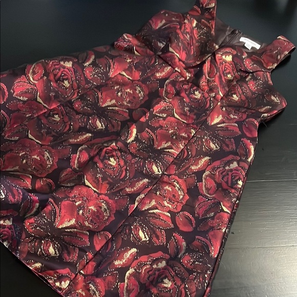Motherhood maternity Floral Sleeveless Dress in Red and Gold - Picture 1 of 6
